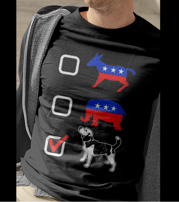 Goat Elephant I Just Choose Beagle Political Animal Icons With Stars Checked Box T-Shirt