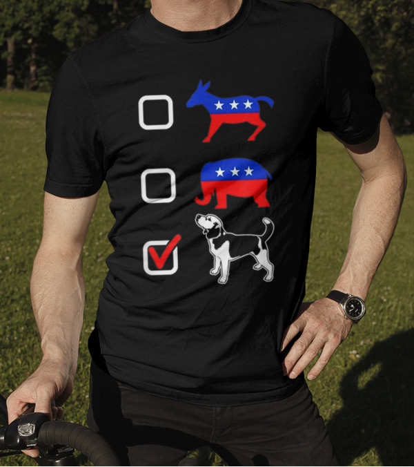 Goat Elephant I Just Choose Beagle Political Animal Icons With Stars Checked Box T-Shirt
