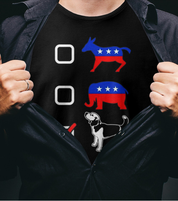 Goat Elephant I Just Choose Beagle Political Animal Icons With Stars Checked Box T-Shirt
