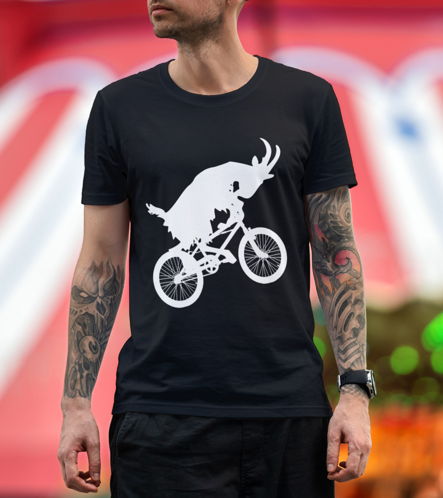 GOAT Mountain Bike Rider Silhouette Animal T-Shirt