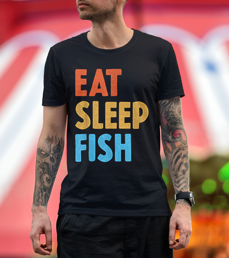 Eat Sleep Fish Colorful Summer Lifestyle T-Shirt