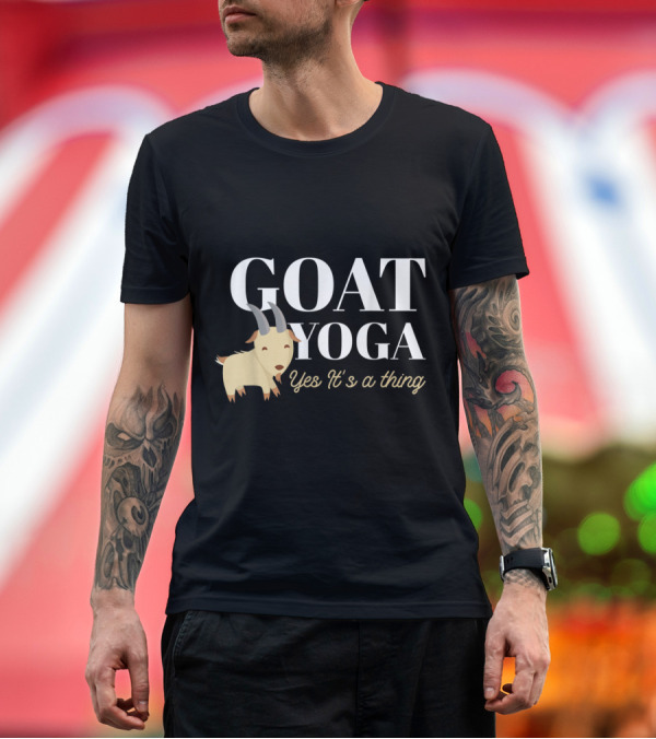 Premium T-Shirt: Goat Yoga Yes It's a Thing Funny Goat T-Shirt Goat Yoga Yes It's a Thing Funny Goat T-Shirt