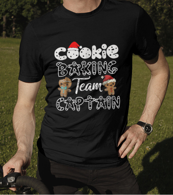 Cookie Baking Team Captain Gingerbread Christmas Holiday Santa Hat T-Shirt