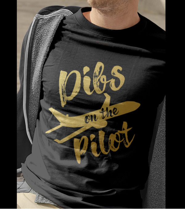 Gold Dibs On The Pilot Airplane Design Typography T-Shirt