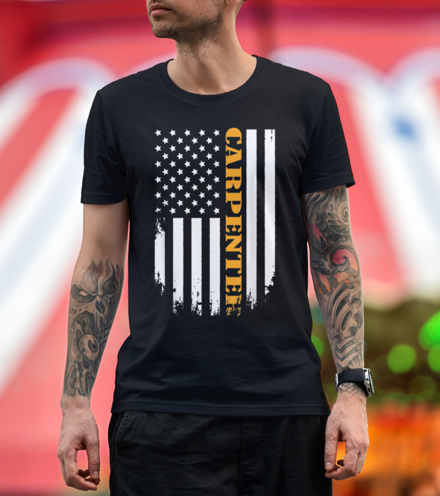 American Flag with Bold Carpenter T-Shirt