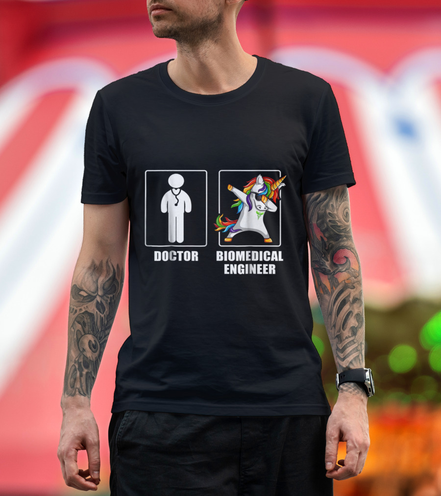 Doctor vs Biomedical Engineer Unicorn Dab with Dabbi T-Shirt