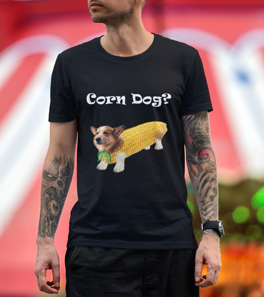 Corgi Corn Dog? Humorous Play on Classic Corn Dog Concept T-Shirt