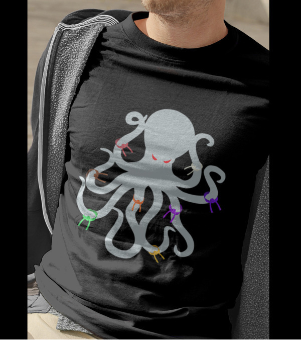 BJJ Octopus Grappling Jiu Jitsu Belts Martial Arts Humor T-Shirt