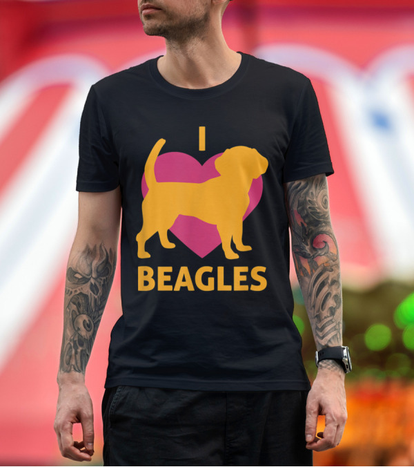 Premium T-Shirt: I Love Beagles Heart BEAGLE Pet Lover T-Shirt I Love Beagles Heart BEAGLE Pet Lover T-Shirt