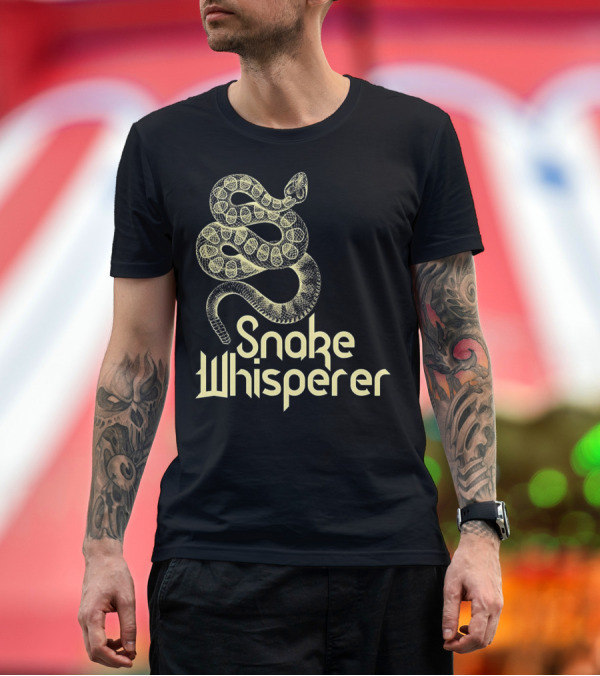 Premium T-Shirt: Vintage Snake Whisperer Graphic with Coiled Serpent T-Shirt Vintage Snake Whisperer Graphic with Coiled Serpent T-Shirt