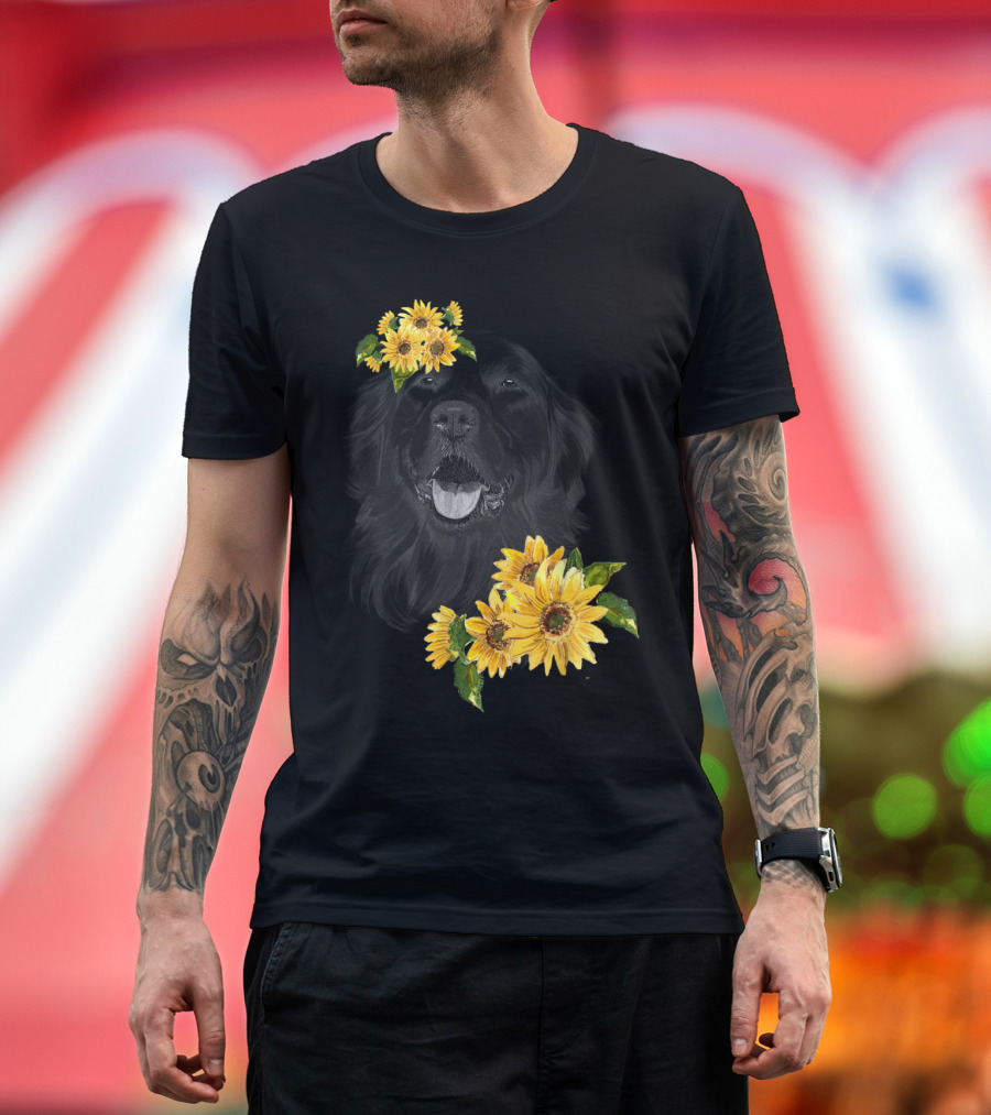 Golden Retriever with Sunflowers Anima T-Shirt