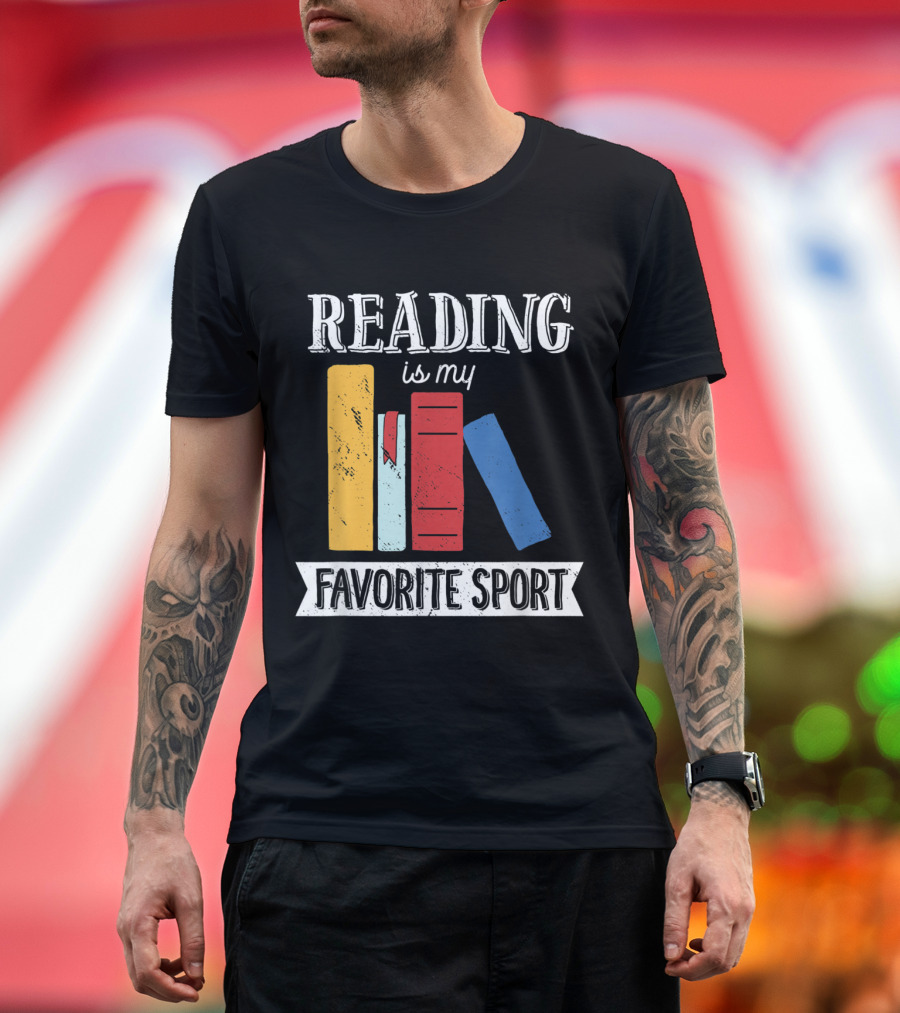 Reading Is My Favorite Sport Book Stack T-Shirt