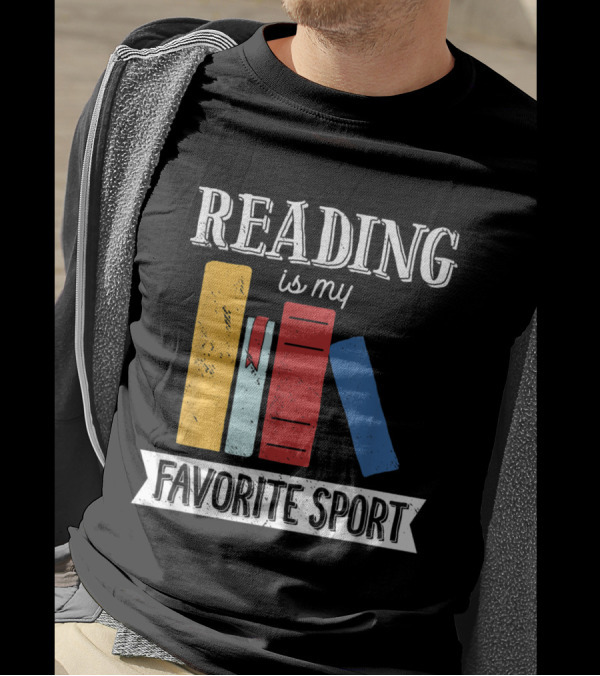Reading Is My Favorite Sport Book Stack T-Shirt