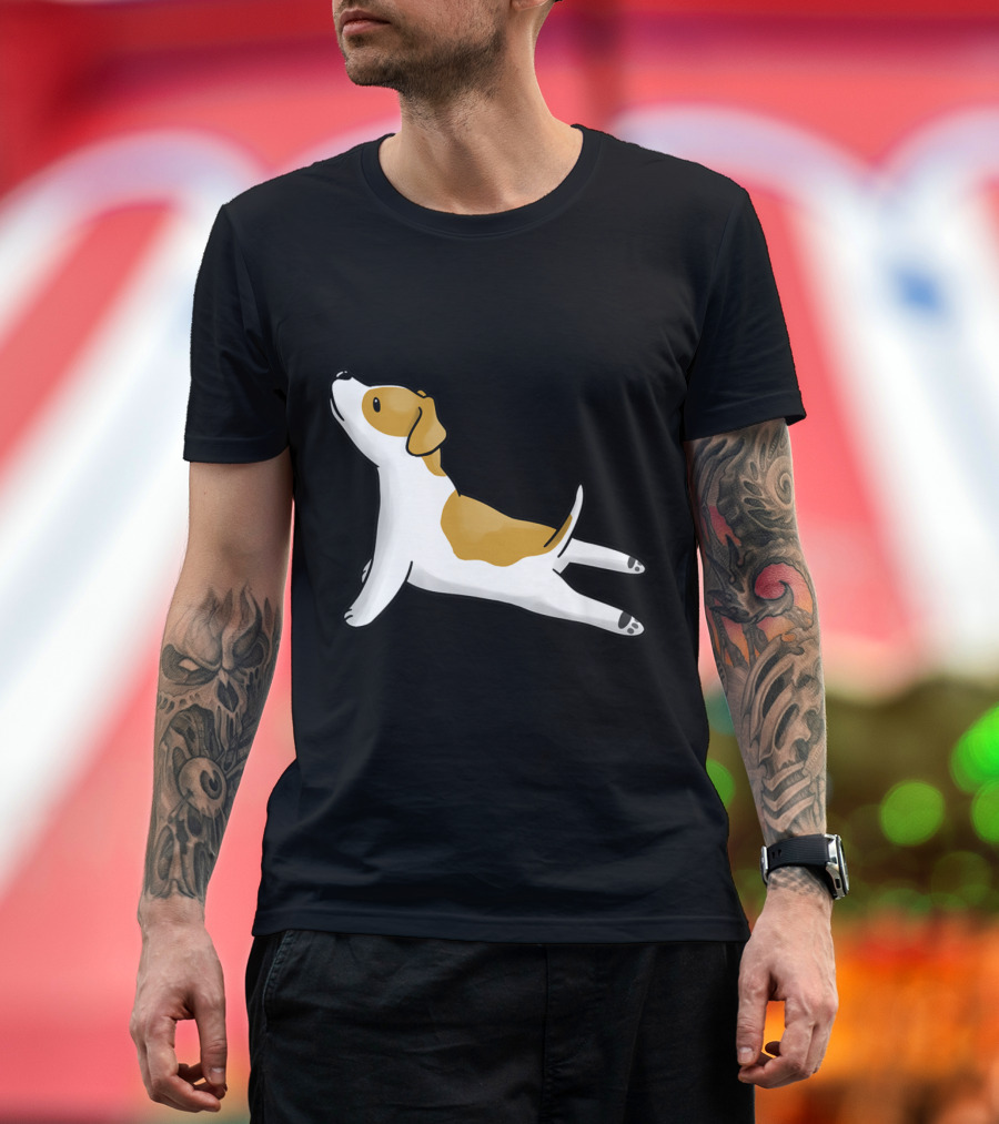 Jack Russell Terrier in Upward Dog Yoga Pose T-Shirt