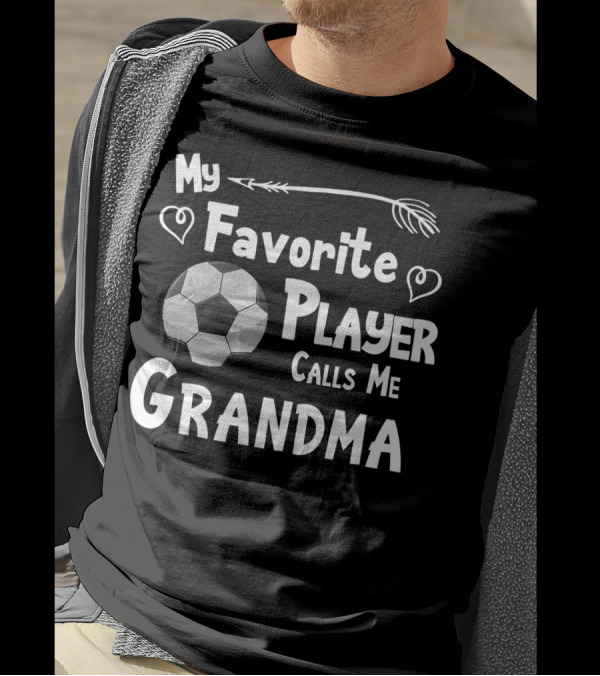 My Favorite Player Calls Me Grandma Soccer Ball Hearts Arrow T-Shirt