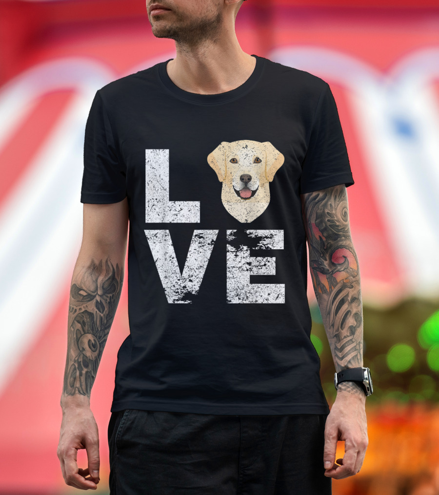 Love My Labrador Retriever Head Fun T-Shirt