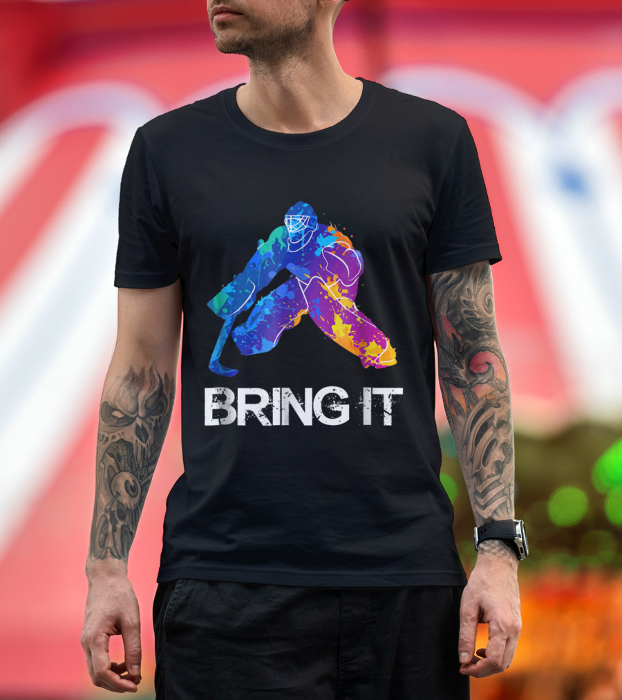 Bring It Colorful Ice Hockey Goalie T-Shirt