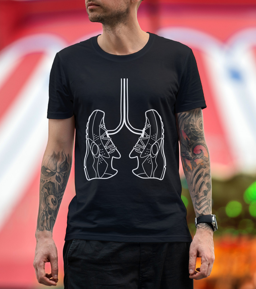 Fan Designed Running Shoe Lungs Line T-Shirt