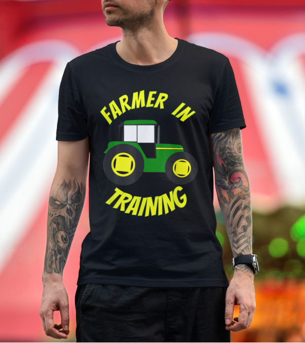 Premium T-Shirt: Farming Enthusiast Learning to Drive Iconic Green Tractor T-Shirt Farming Enthusiast Learning to Drive Iconic Green Tractor T-Shirt