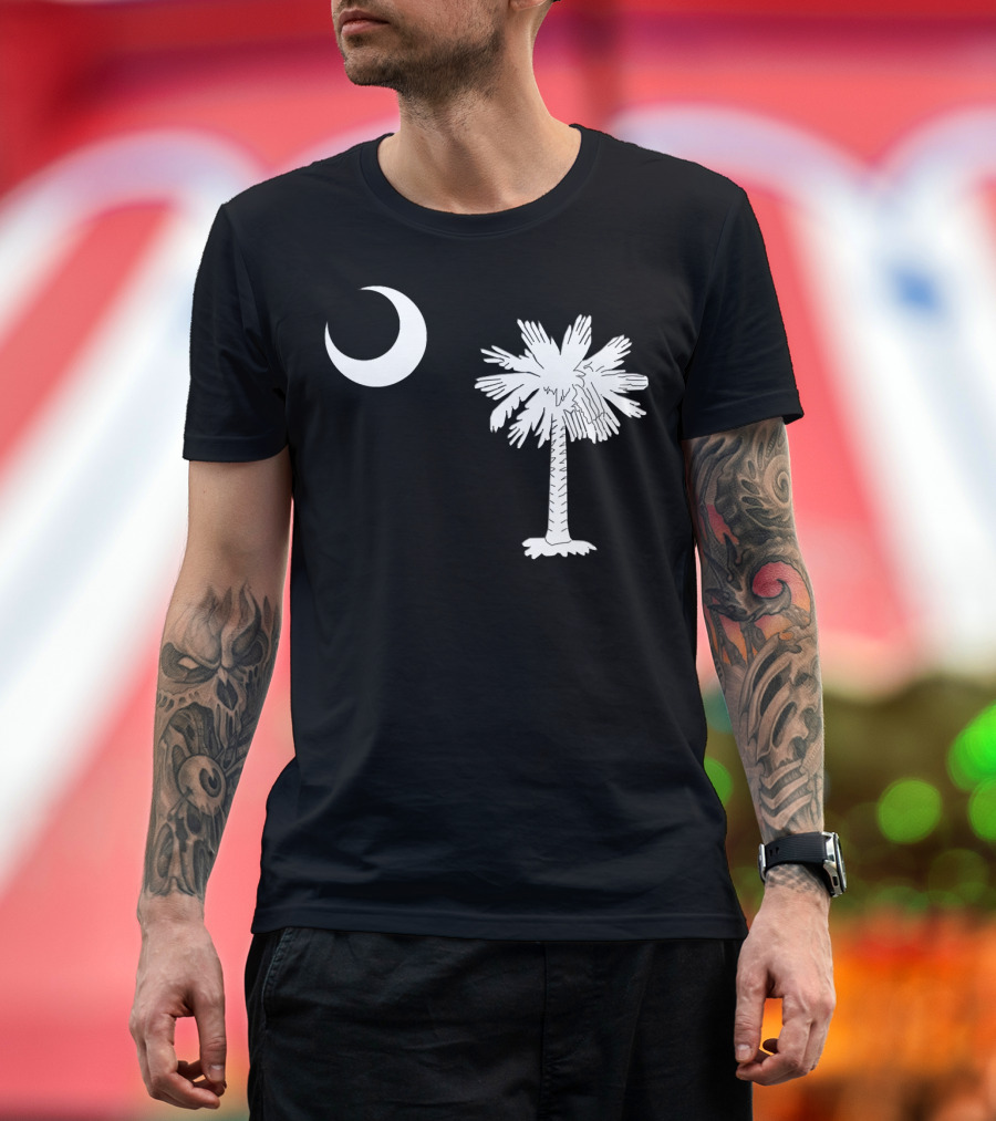South Carolina Flag SC State Pride Palmetto and Crescent Moon T-Shirt