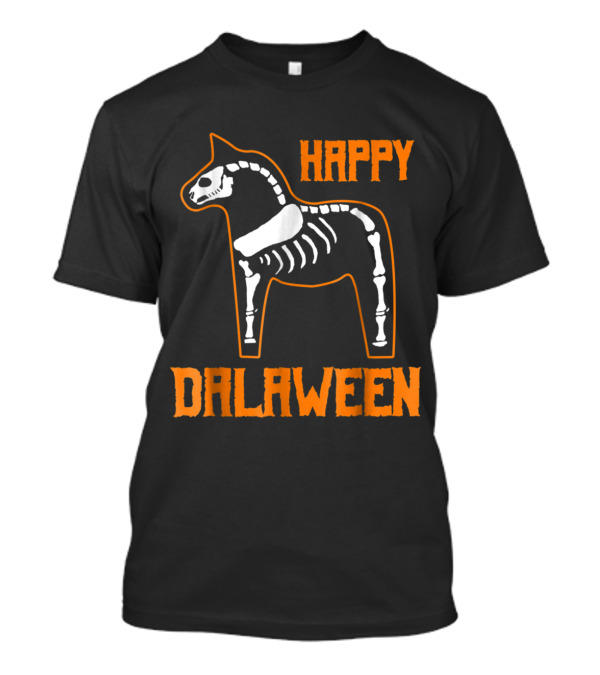 Happy Dalaween Funny Dal Horse Skeleton T-Shirt