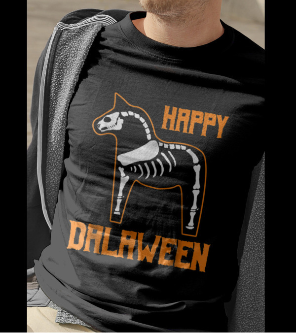 Happy Dalaween Funny Dal Horse Skeleton T-Shirt