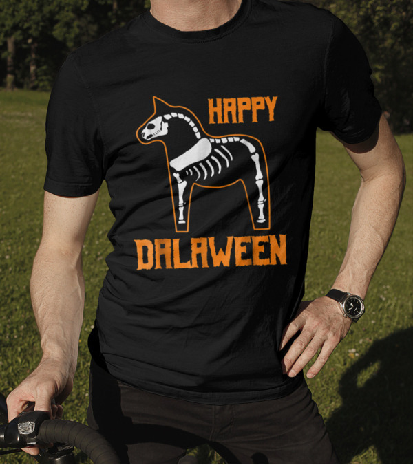Happy Dalaween Funny Dal Horse Skeleton T-Shirt