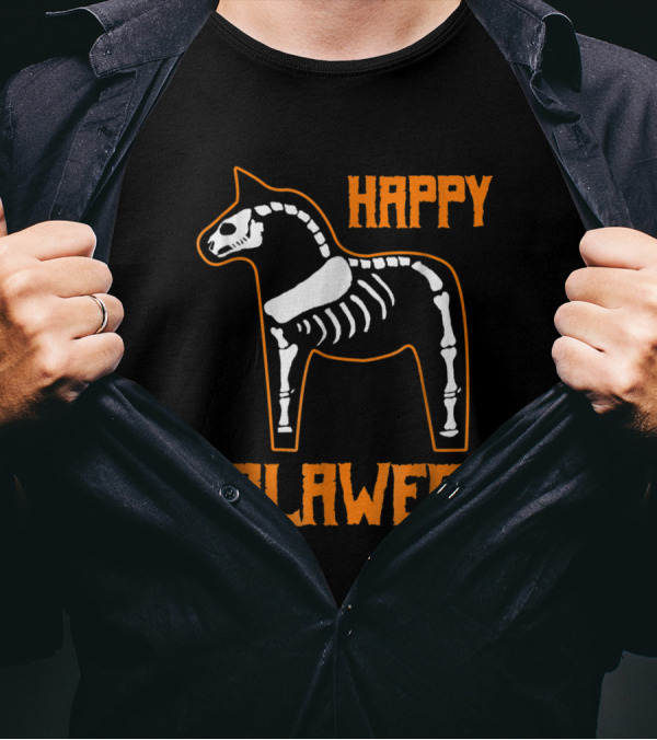 Happy Dalaween Funny Dal Horse Skeleton T-Shirt