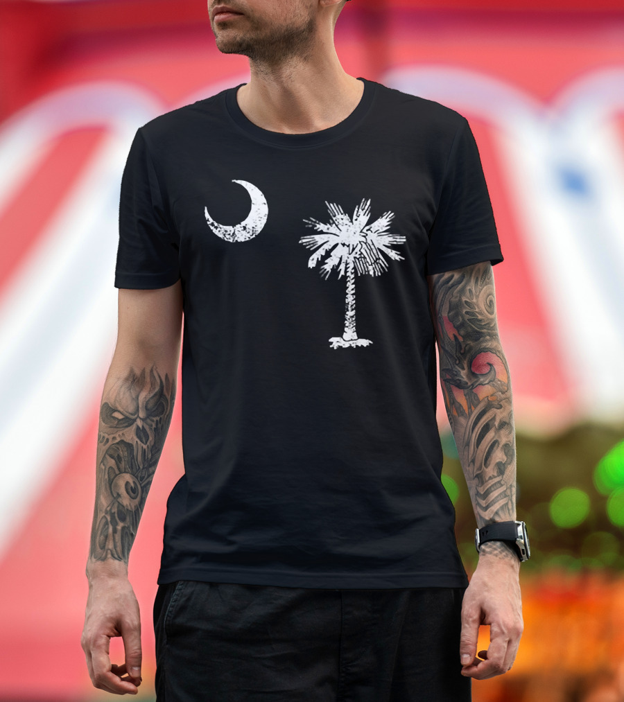South Carolina State Flag Crescent and Palmetto USA T-Shirt