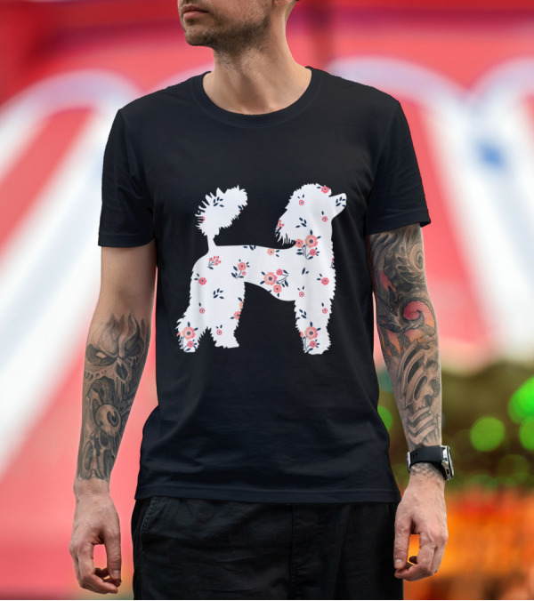 Premium T-Shirt: Funny Poodle Cute Dog Flower T-Shirt Funny Poodle Cute Dog Flower T-Shirt