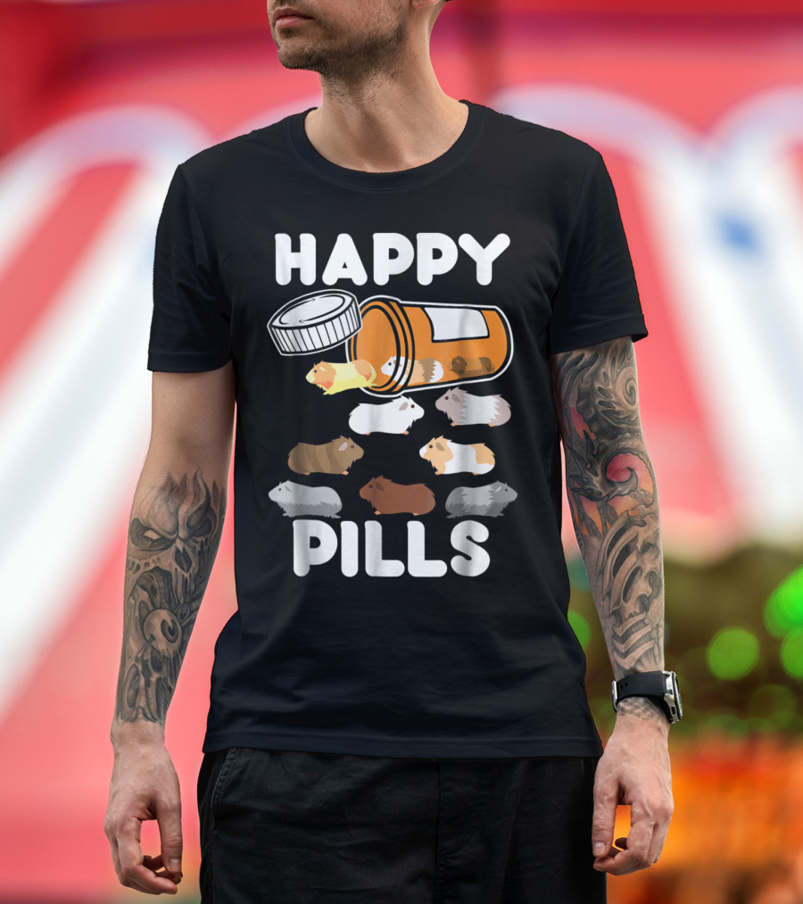 Happy Pills Guinea Pigs Fun Bottle Tumble T-Shirt