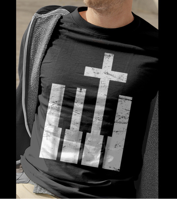 Keyboard And Cross Musician Christian T-Shirt