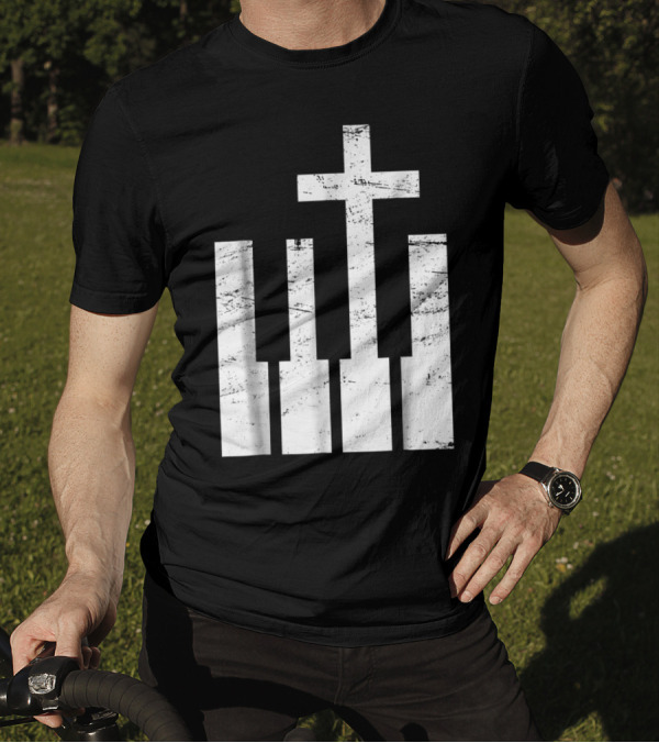 Keyboard And Cross Musician Christian T-Shirt