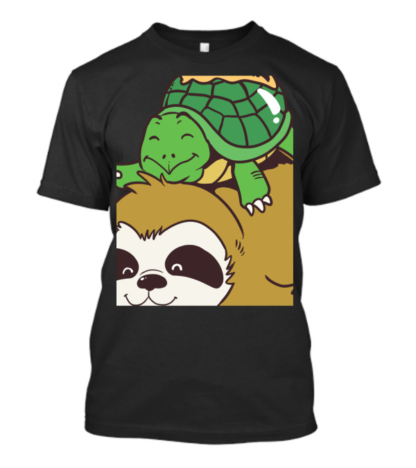 Funny Running Wild Sloth Turtle Ride T-Shirt