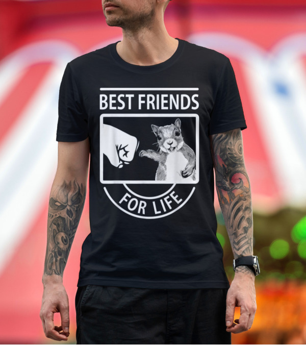 Premium T-Shirt: Best Friends For Life Squirrel Fist Bump T-Shirt Best Friends For Life Squirrel Fist Bump T-Shirt