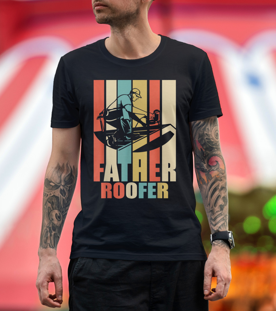 Father Roofer Vintage Retro Dad T-Shirt