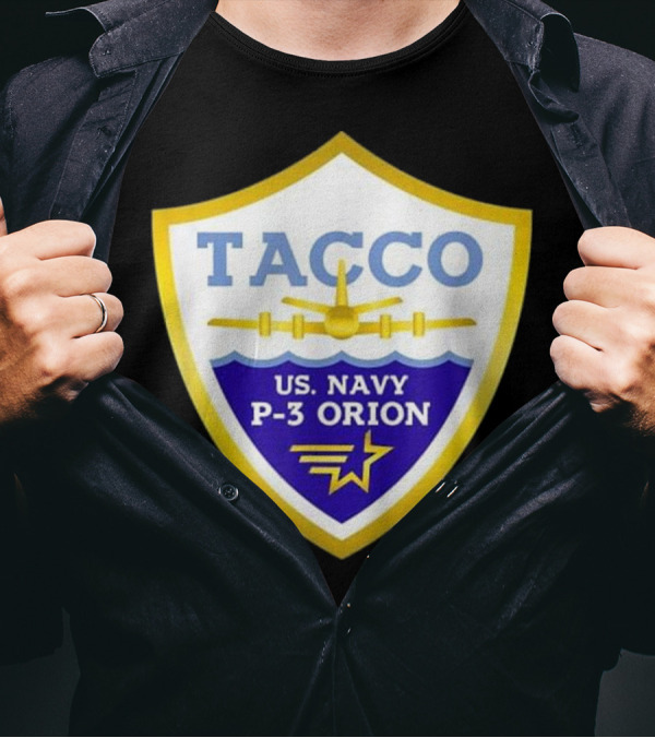 TACCO US Navy P-3 Orion Tactical Coordinator Shield Emblem T-Shirt