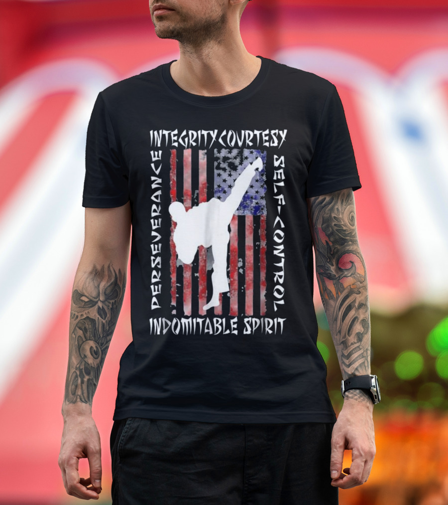 Taekwondo 5 Tenets Integrity Courtesy Perseverance Self-Control Indomitable Spirit Martial Arts T-Shirt