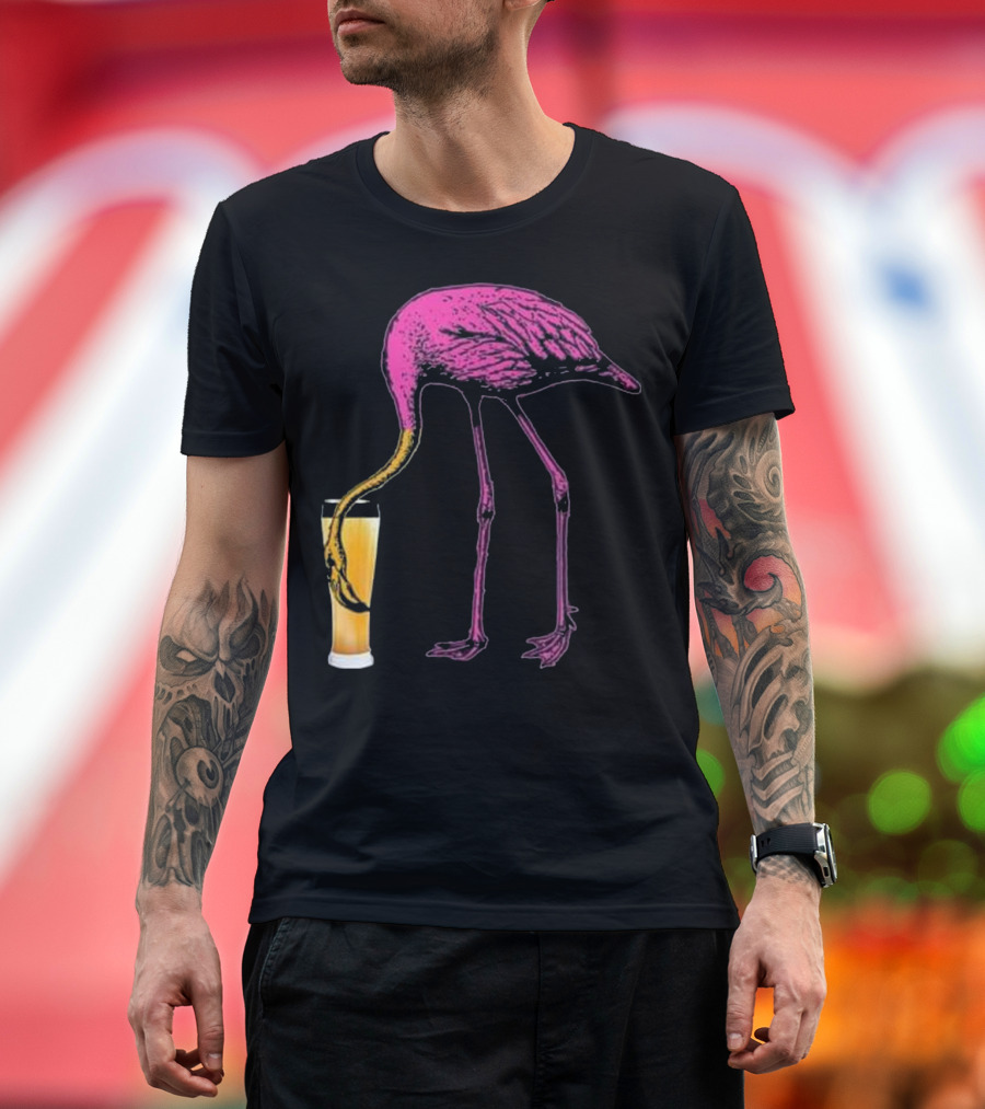 Vintage Pink Flamingo Beer Lover T-Shirt