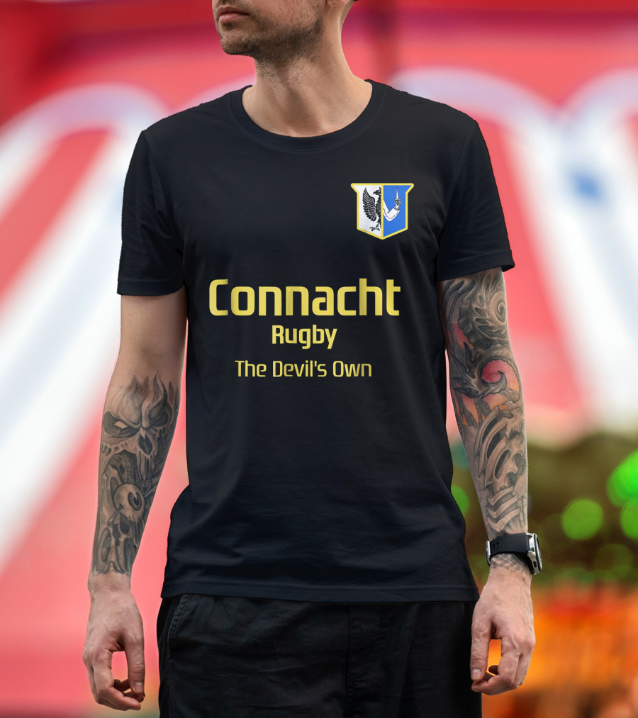 Connacht Rugby The Devil's Own Vintage 70s Retro Crest T-Shirt