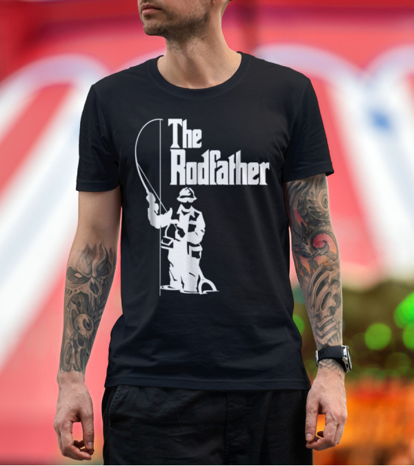 Premium T-Shirt: The Rodfather Fishing T-Shirt Angler with Fishing Rod T-Shirt The Rodfather Fishing T-Shirt Angler with Fishing Rod T-Shirt
