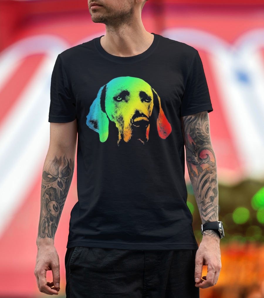 WEIMERANER LABRADOR Colorful Rainbow Ret Dog T-Shirt