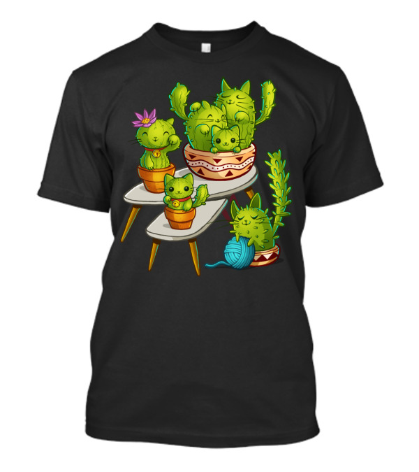 Cat Cactus On Tables T-Shirt