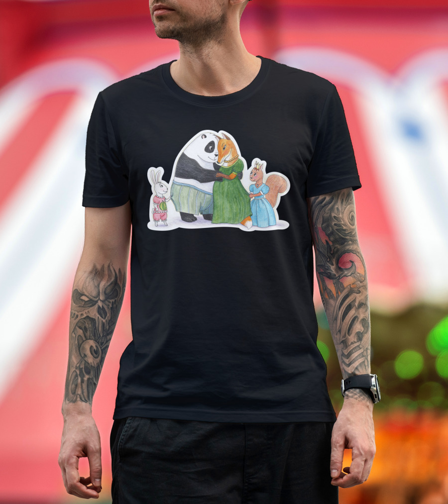 Animal Family Panda Fox Rabbit Squirrel Dance T-Shirt
