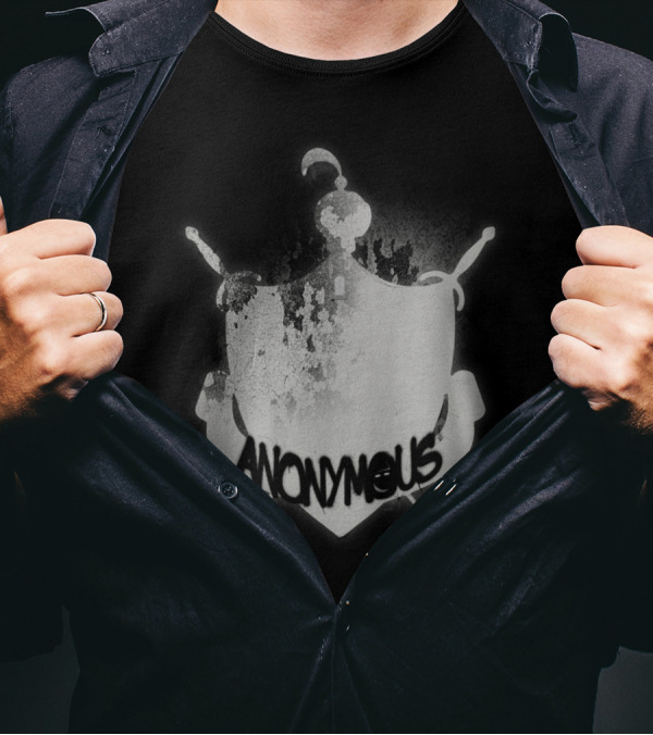 Anonymous Graffiti Crest With Swords T-Shirt