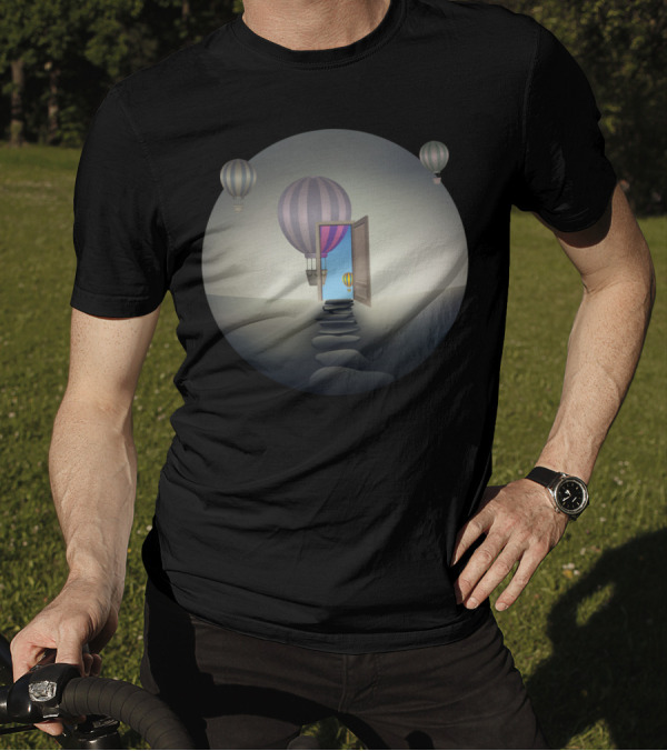 Another Reality Pathway Step Through Door To Surreal Balloon Journey T-Shirt