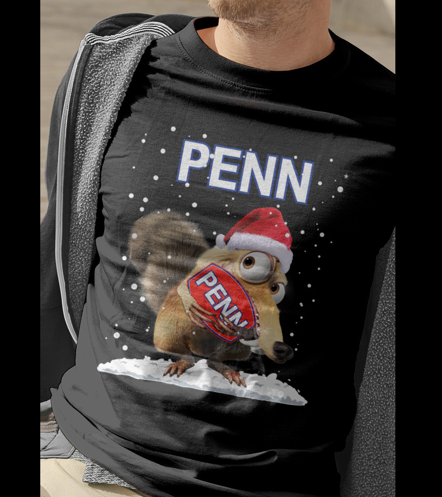 PENN Santa Hat Squirrel With Snowflakes T-Shirt