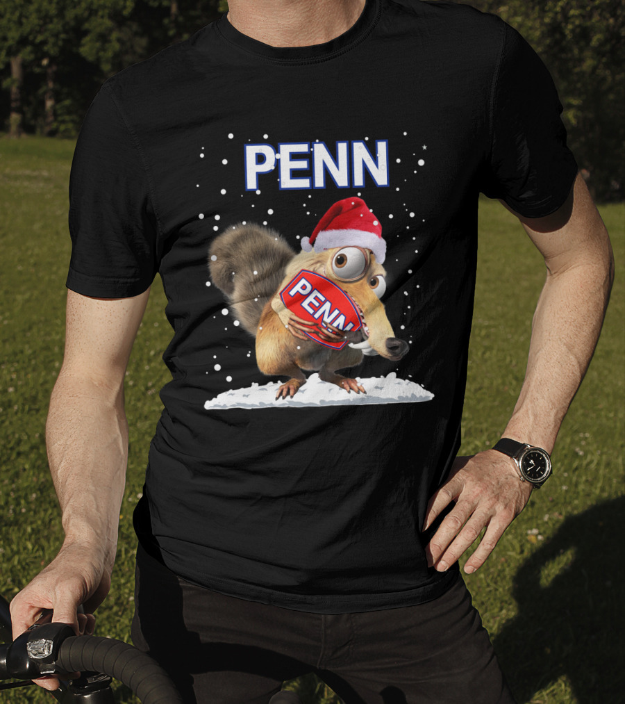 PENN Santa Hat Squirrel With Snowflakes T-Shirt