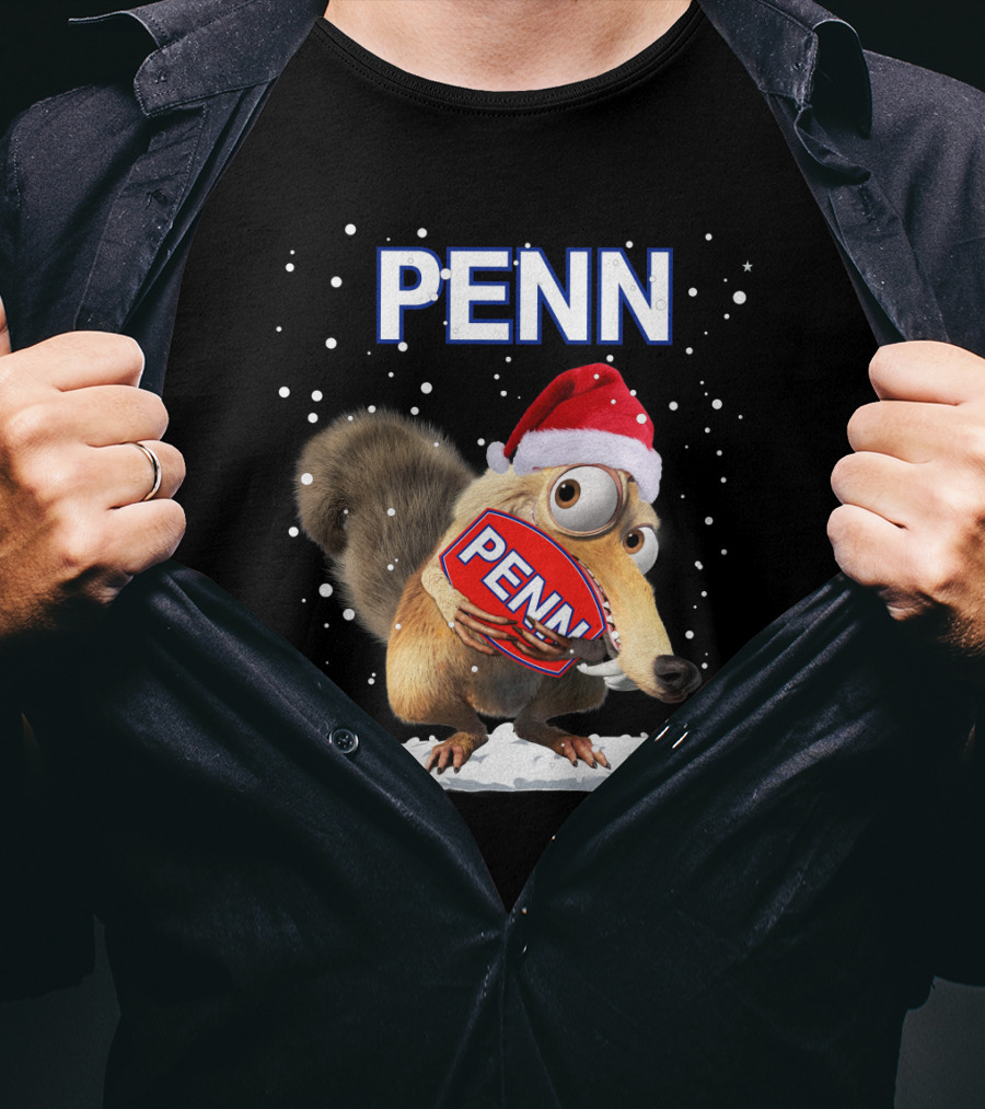 PENN Santa Hat Squirrel With Snowflakes T-Shirt