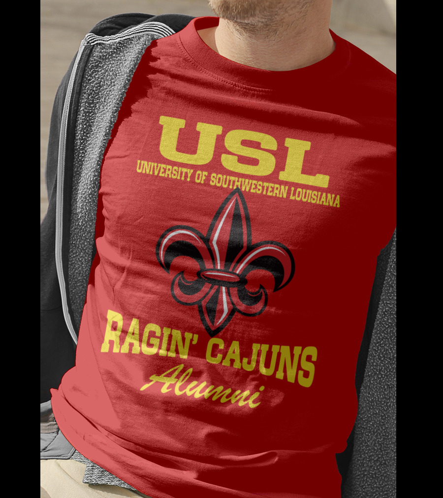 USL University Of Southwestern Louisiana Ragin' Cajuns Alumni Fleur-de-Lis T-Shirt